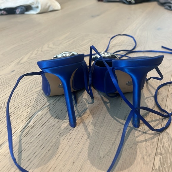 Zara blue lace up heels - Picture 3 of 4